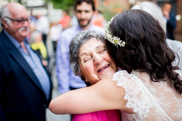Grandma hug bride