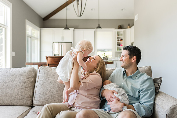 Newborn with family