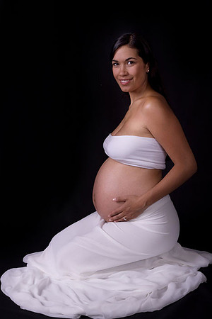 Maternity Mom in white