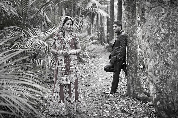 Indian Bride and Groom b & W