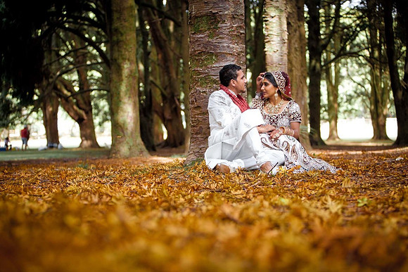 Indian Bride and Groom at park