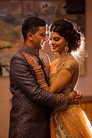 Indian Bride and Groom beautiful light