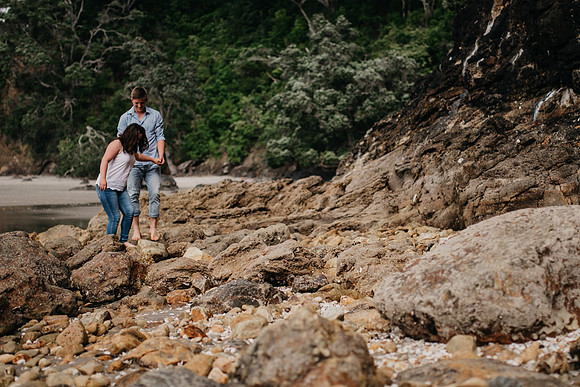 Engagement 19 walking on rocks
