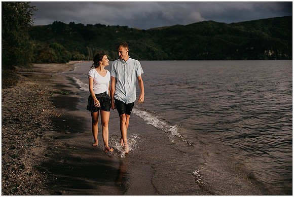 Engagement 6 walking by water
