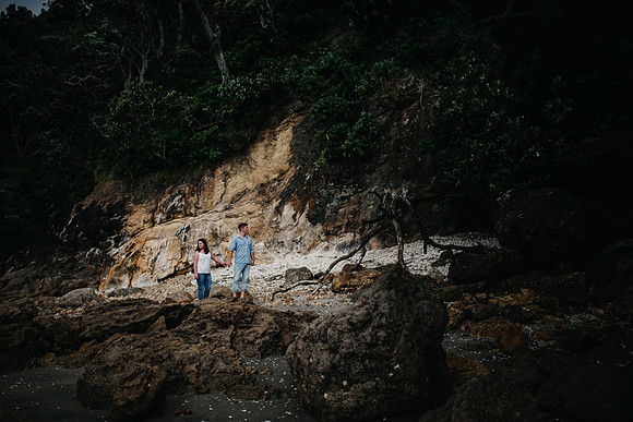 Engagement 20 with rock wall